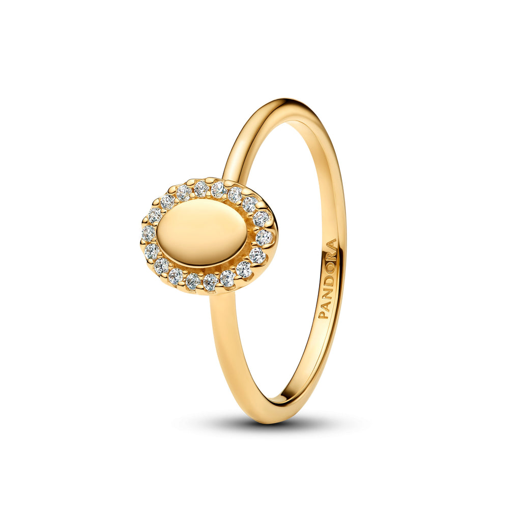 Engravable Oval Halo Ring