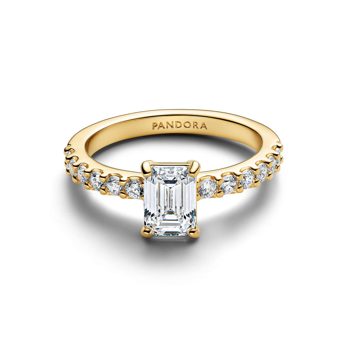 Pandora Ring Featuring Rectangular Sparkling Halo