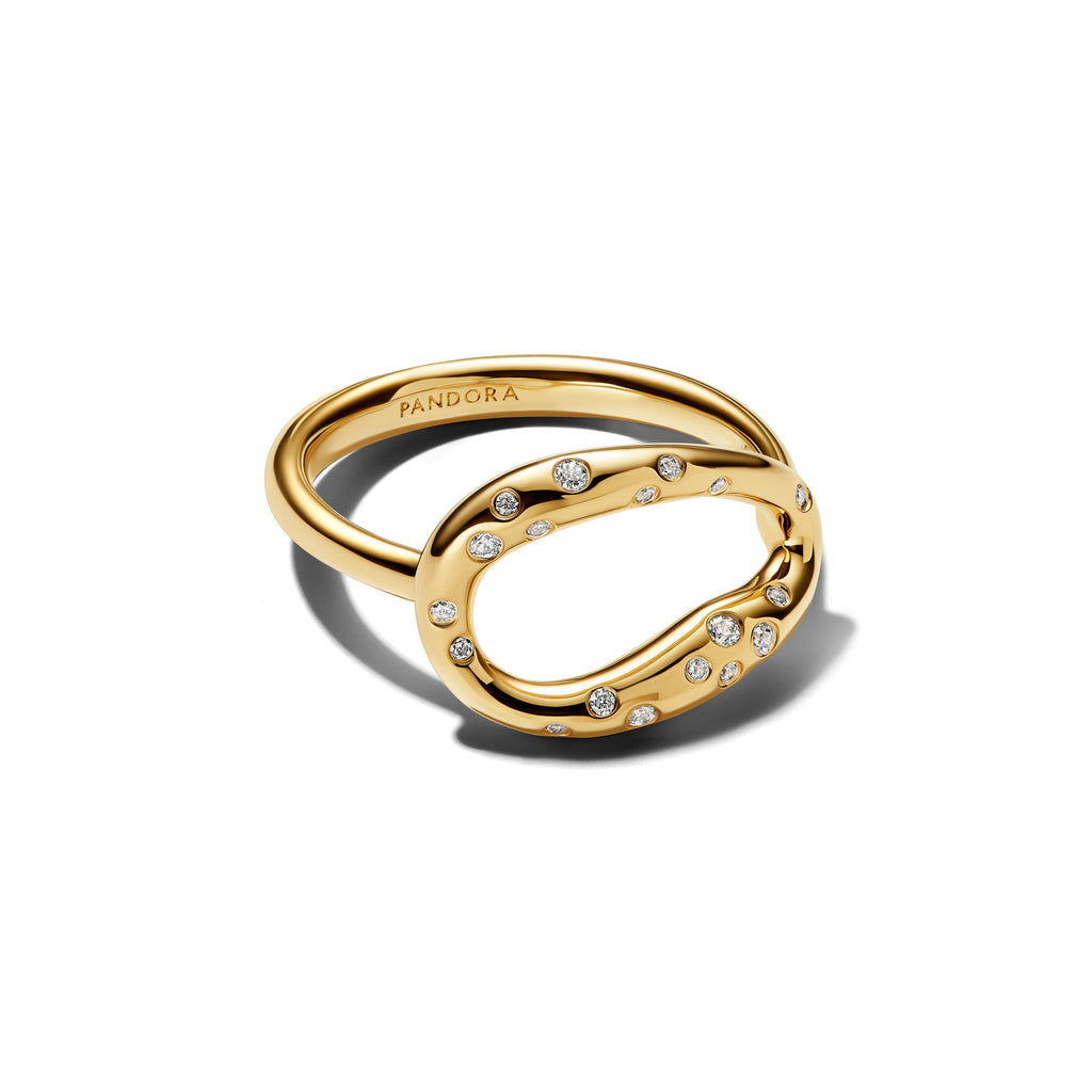 Pandora Jewelry Set Featuring Organically Shaped Stone-Set Statement