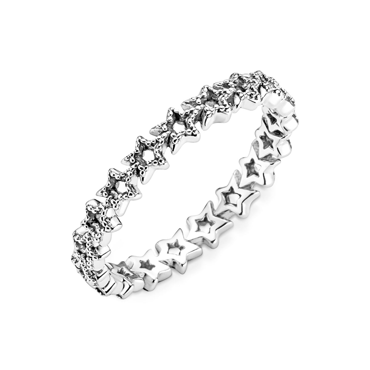 Pandora Ring Featuring Band of Asymmetric Stars