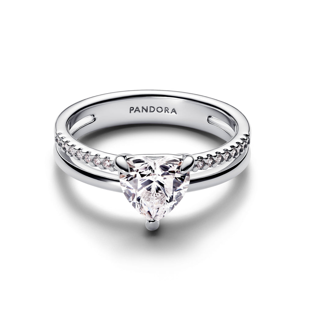Pandora Ring Featuring Double Band Heart