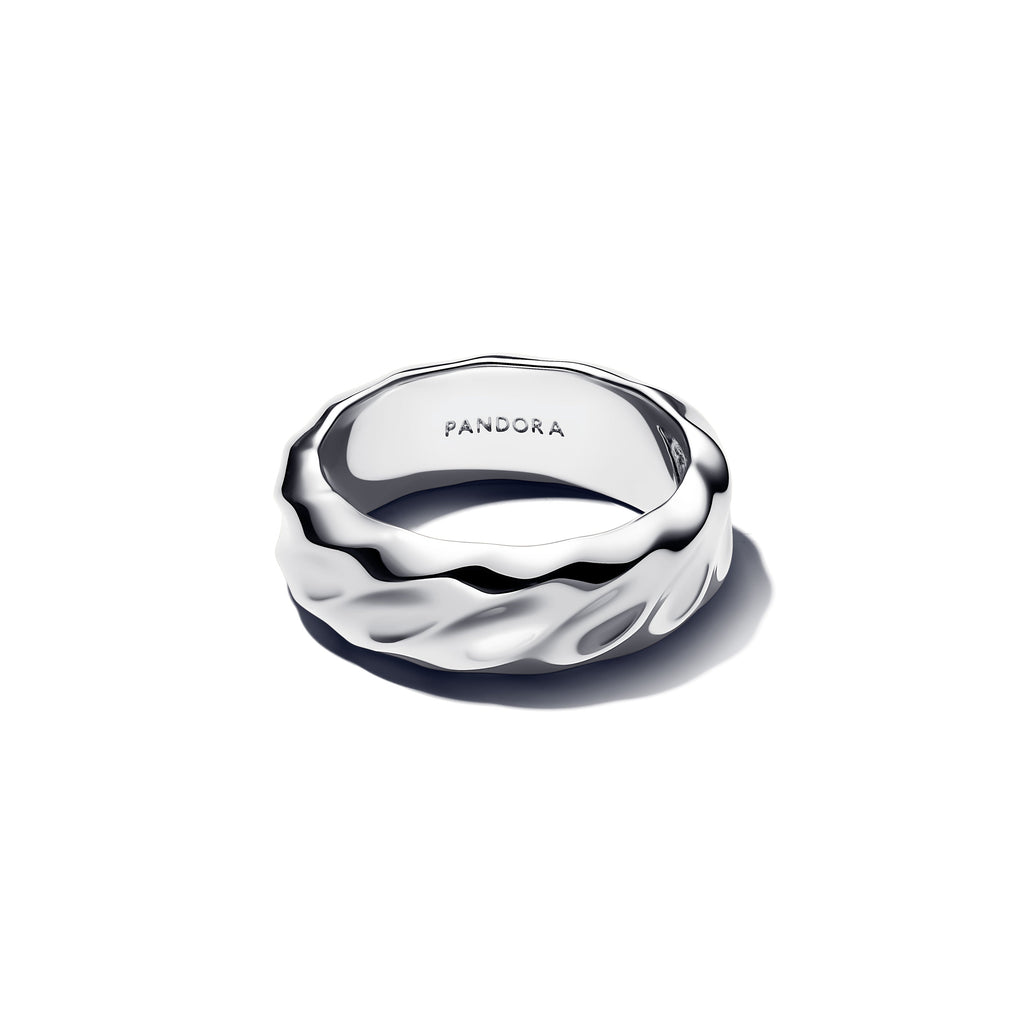 Pandora Ring Featuring Rippled Wide Band