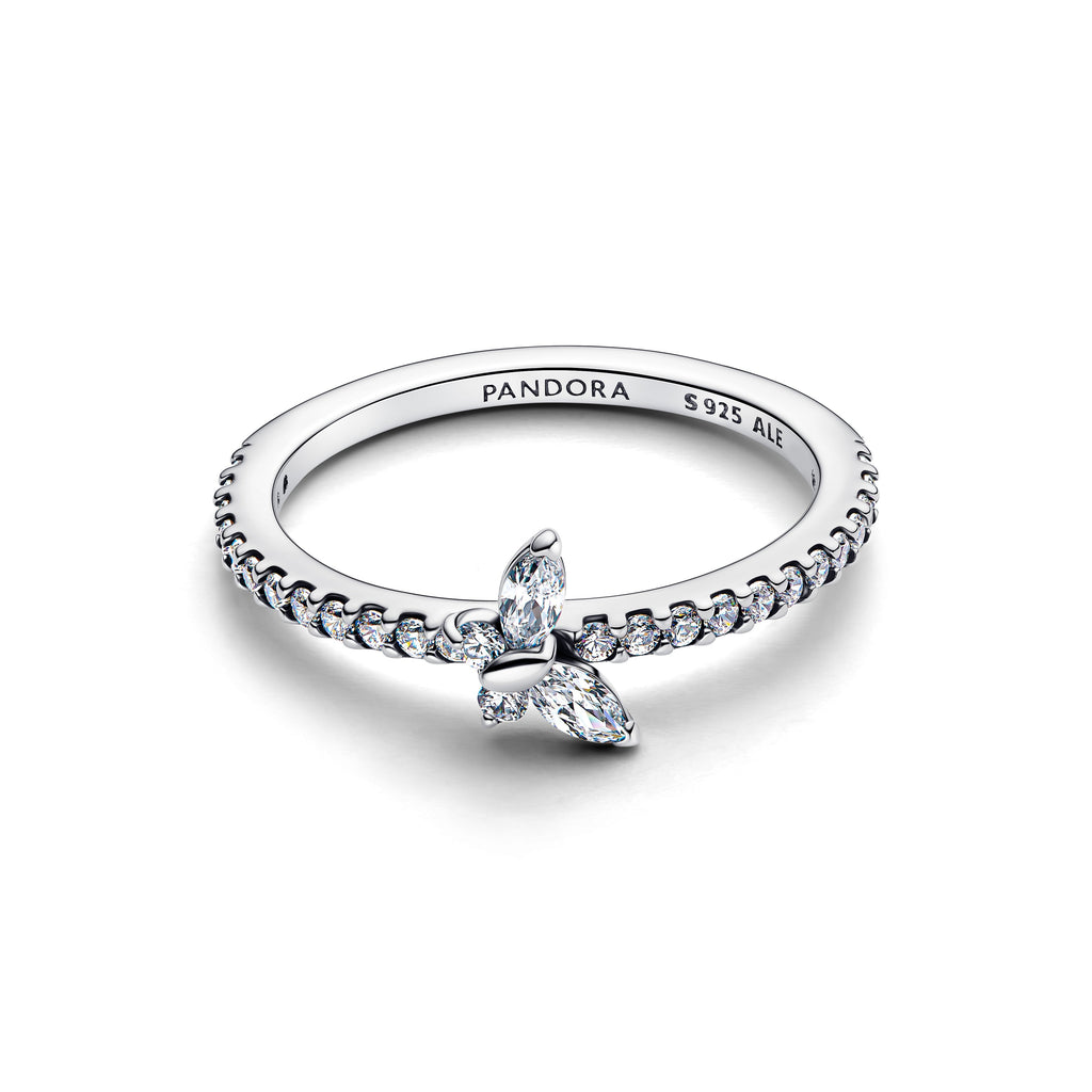 Pandora Ring Featuring Sparkling Butterfly