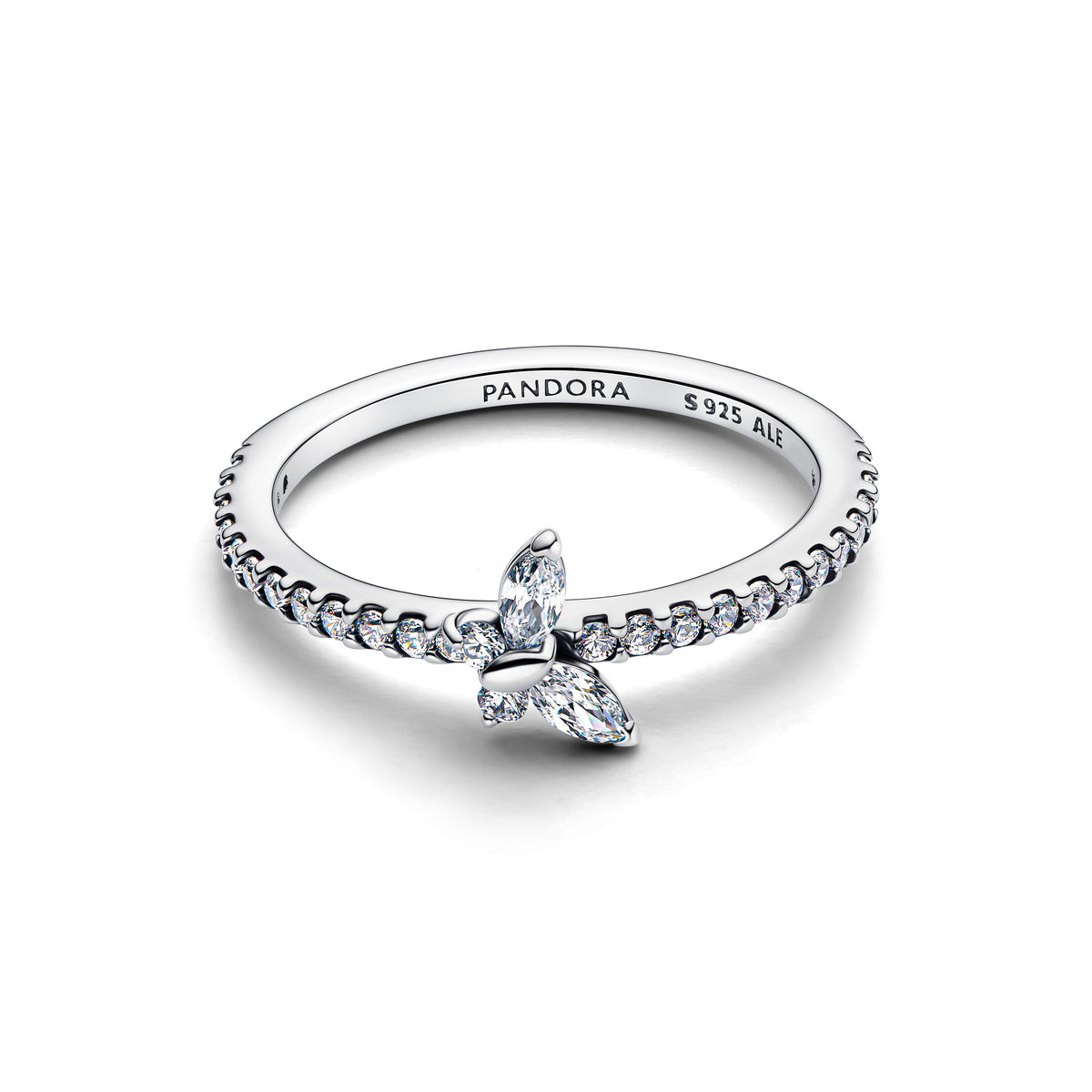 Pandora Ring Featuring Sparkling Butterfly