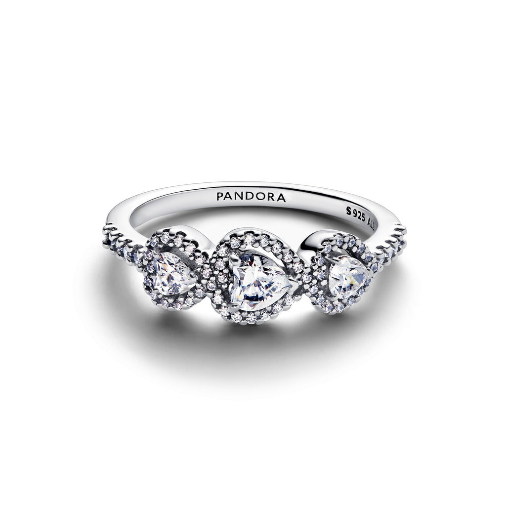 Pandora Ring Featuring Halo Heart Trilogy