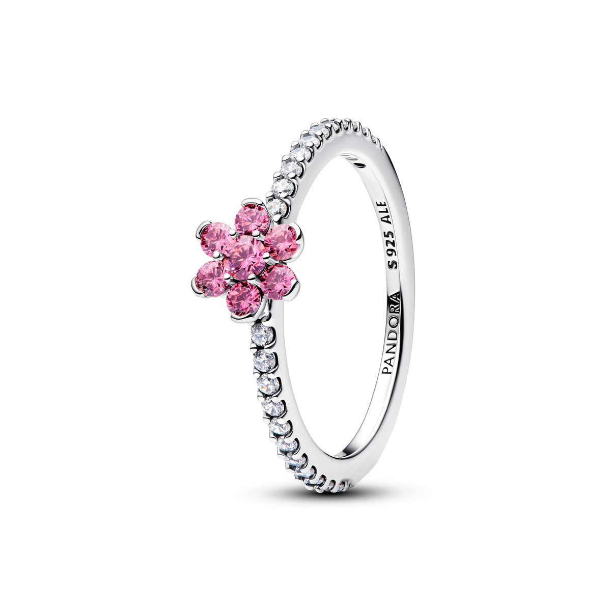 Sparkling Pink Flower Ring