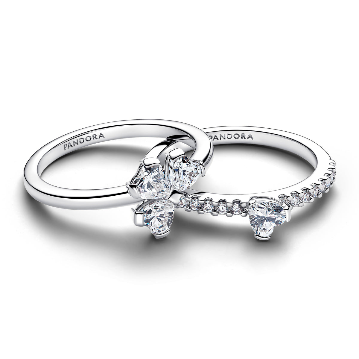 Pandora Ring Featuring Sparkling Lucky Clover Splittable