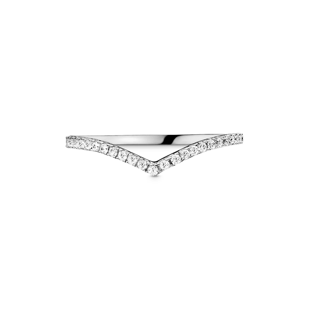 Pandora Ring Featuring Sparkling Wishbone