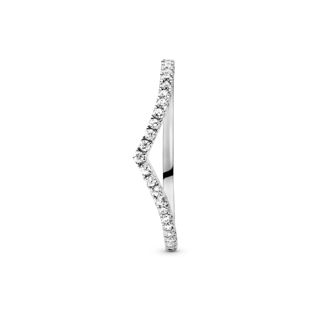 Pandora Ring Featuring Sparkling Wishbone
