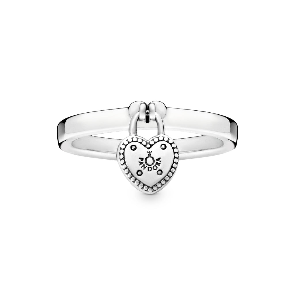 Pandora Ring Featuring Heart-Shaped Padlock