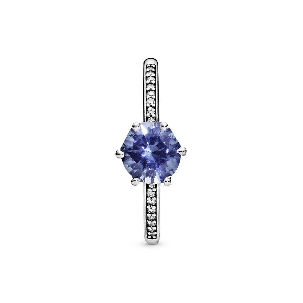 Pandora Blue Sparkling Crown Ring