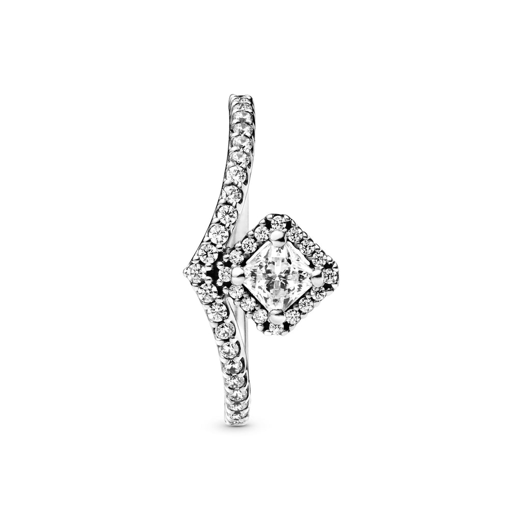 Pandora Square Sparkle Wishbone Ring