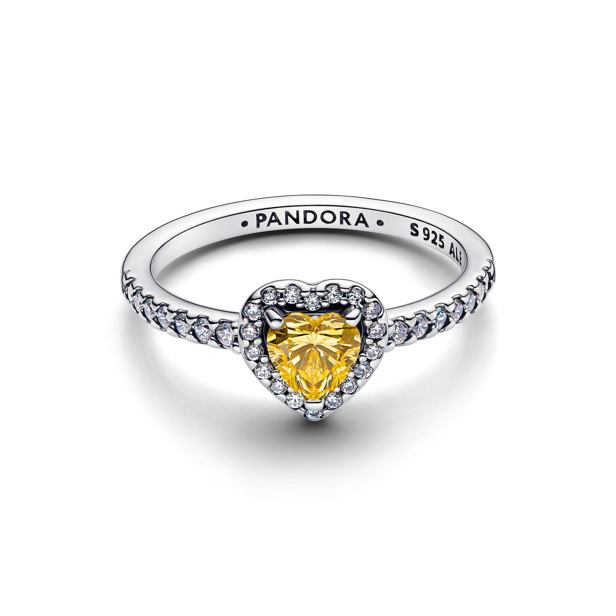 Pandora Ring Featuring Sparkling Elevated Heart