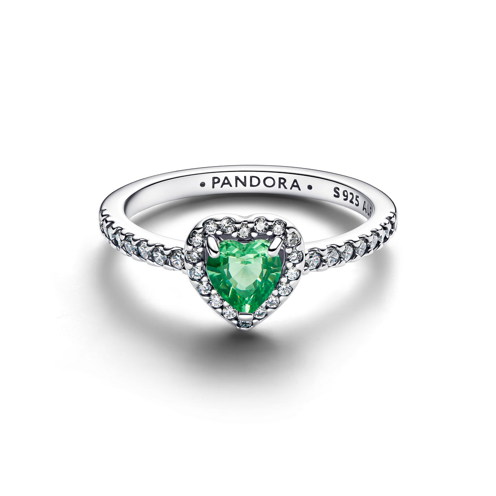Pandora Ring Featuring Elevated Mint Green Heart
