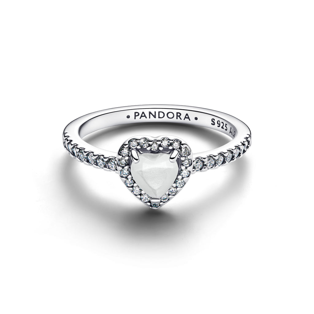 Pandora Ring Featuring Elevated White Heart