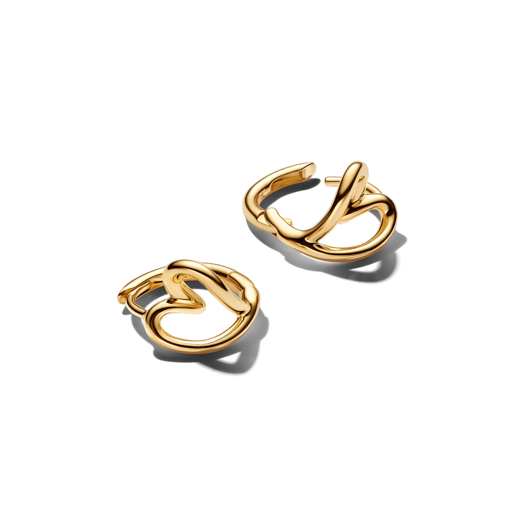 Pandora Earrings Featuring Organically Shaped Heart Small Hoop