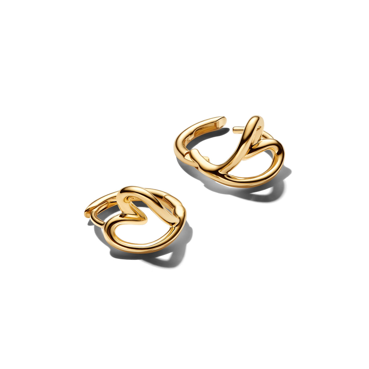 Pandora Earrings Featuring Organically Shaped Heart Small Hoop