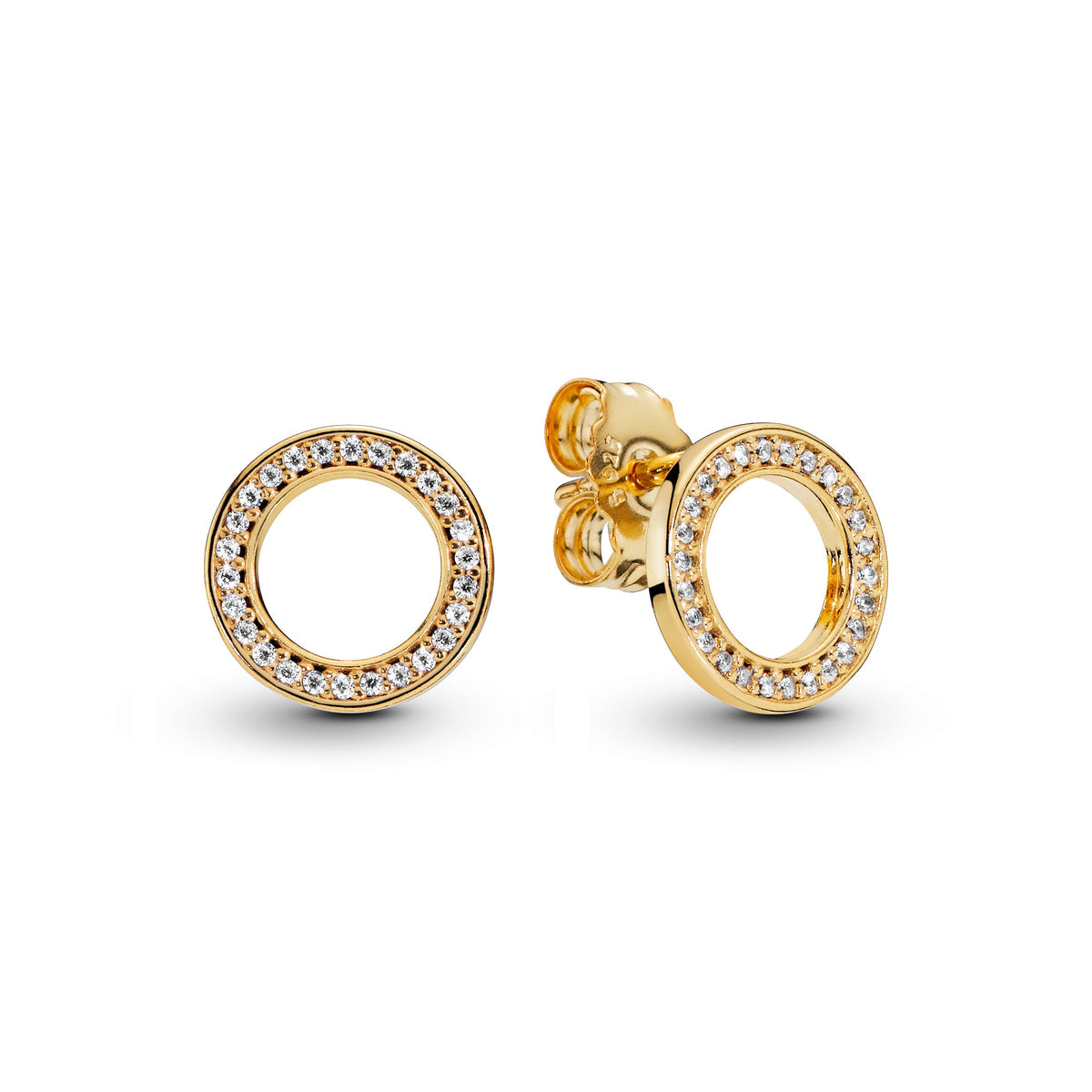 Sparkling Circle Stud Earrings