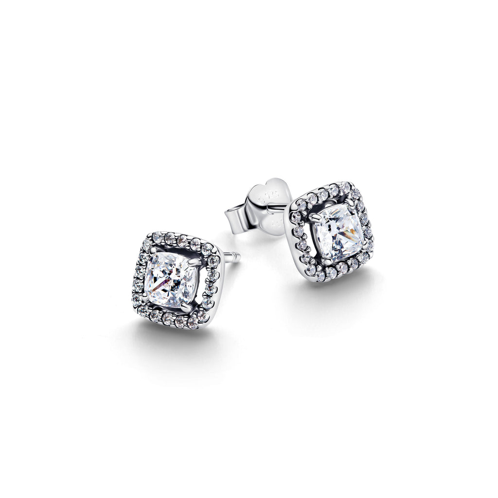 Pandora Earrings Featuring Square Halo Stud