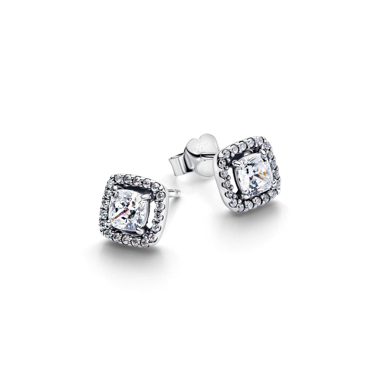 Pandora Earrings Featuring Square Halo Stud