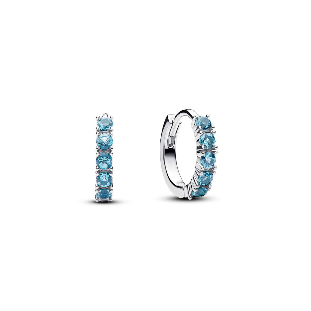 Light Blue Huggie Earrings