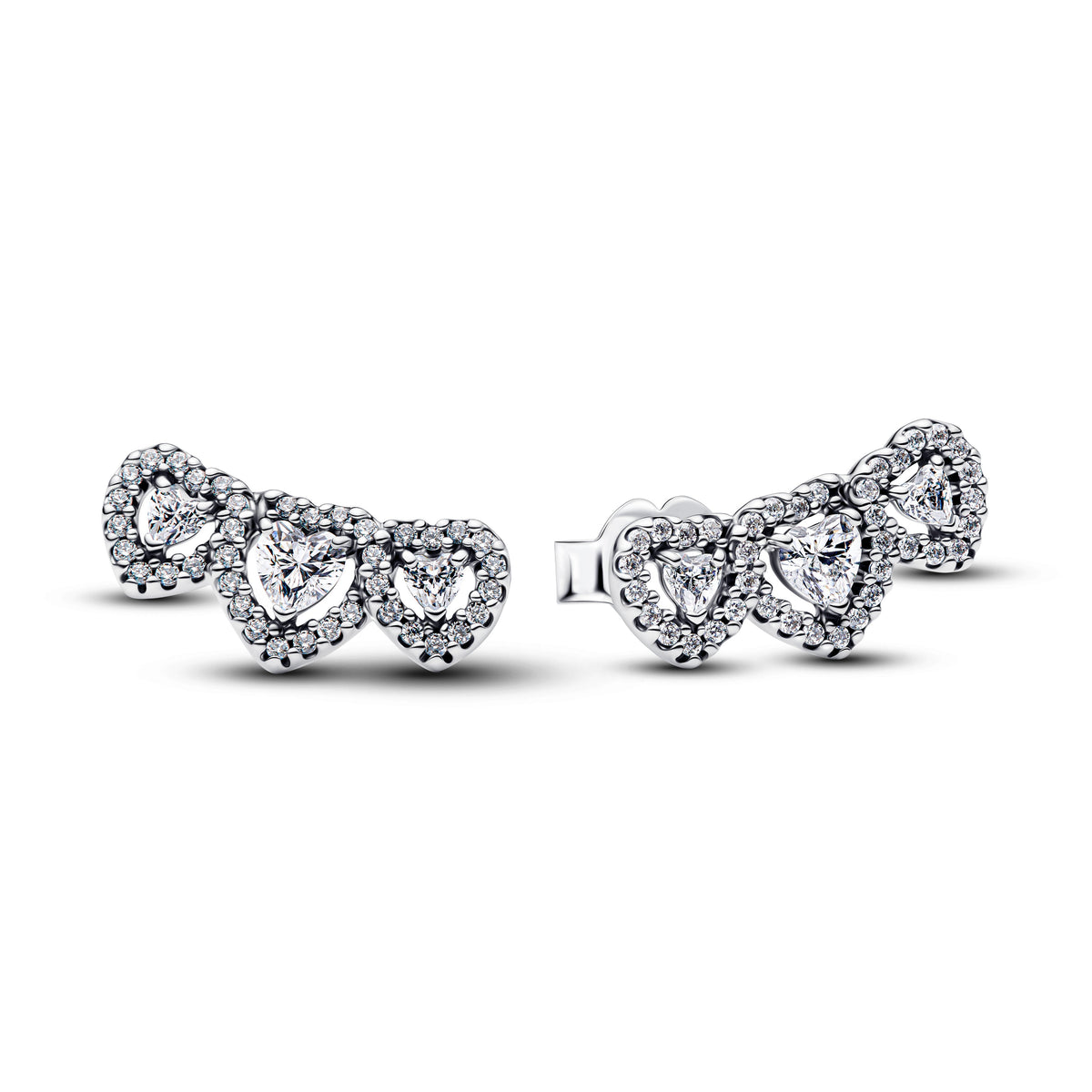 Halo Heart Trilogy Stud Earrings
