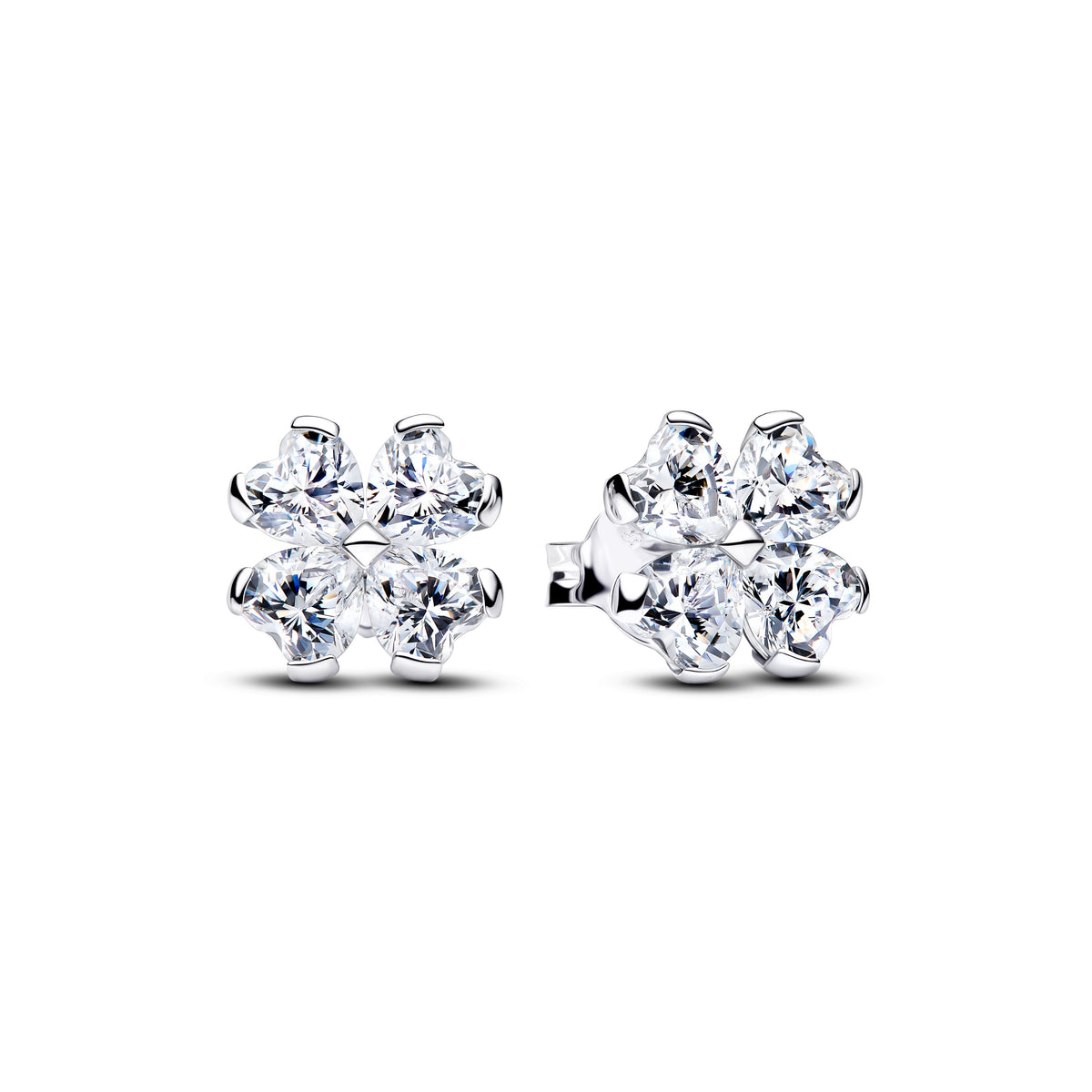 Pandora Earrings Featuring Sparkling Lucky Clover Stud