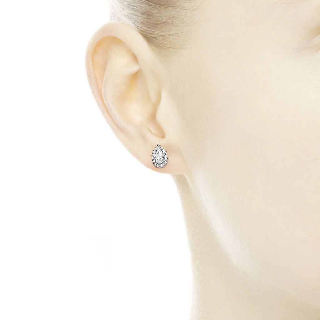 Pandora Sparkling Teardrop Halo Stud Earrings