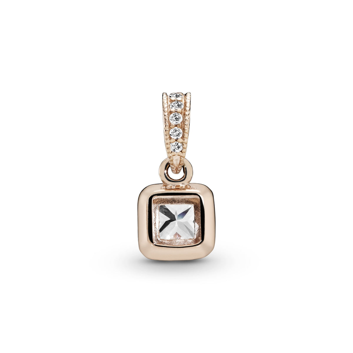 Pandora Necklace Featuring Square Sparkle Halo