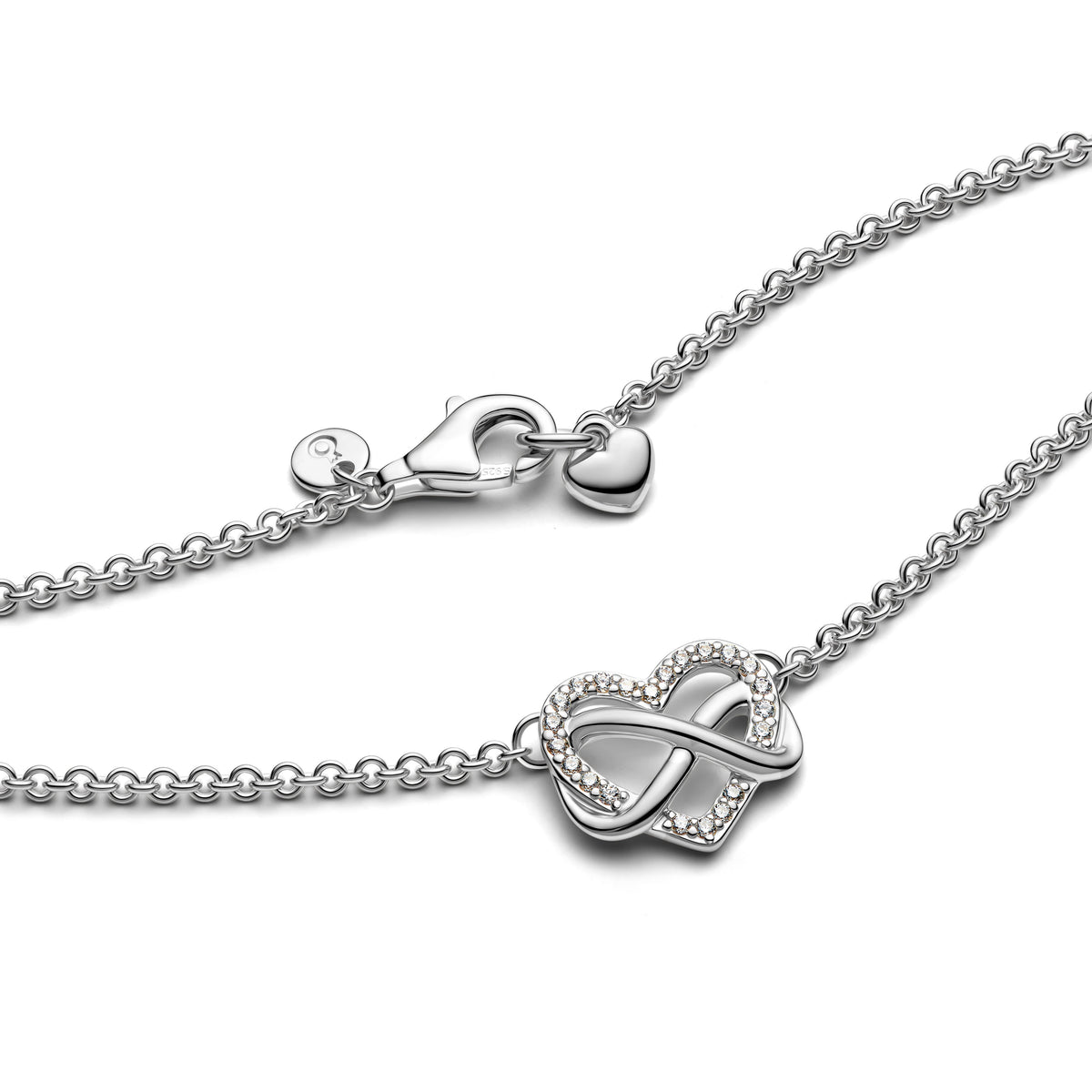 Pandora Necklace Featuring Sparkling Infinity Heart