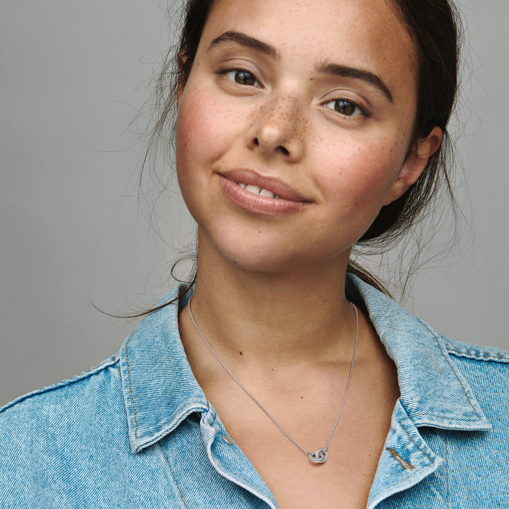 Pandora Necklace Featuring Signature Intertwined Pavé