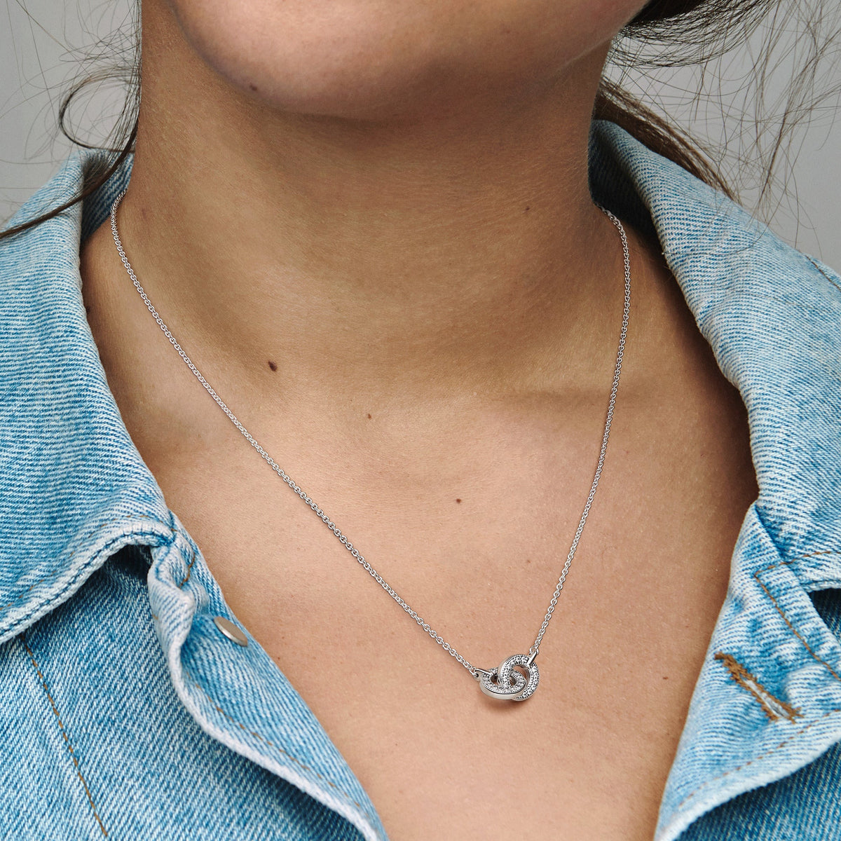 Pandora Necklace Featuring Signature Intertwined Pavé