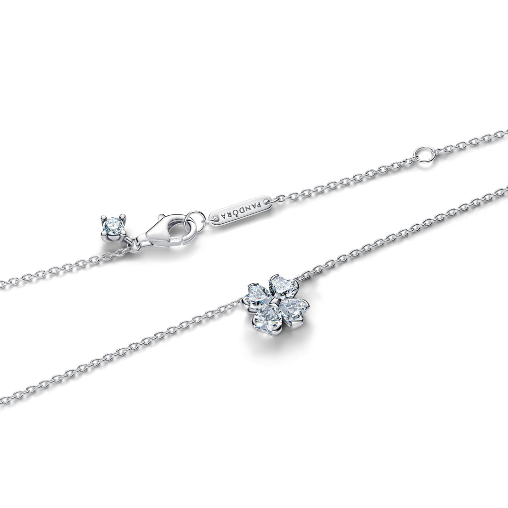 Pandora Sparkling Lucky Clover Pendant Necklace