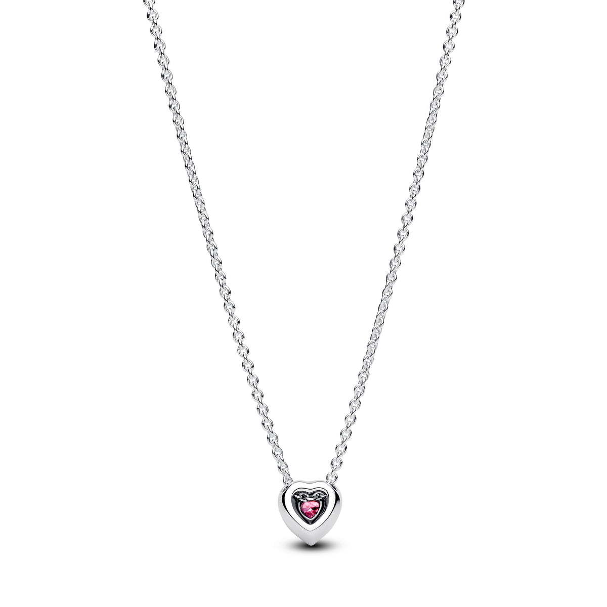 Pandora Necklace Featuring Pink Elevated Heart