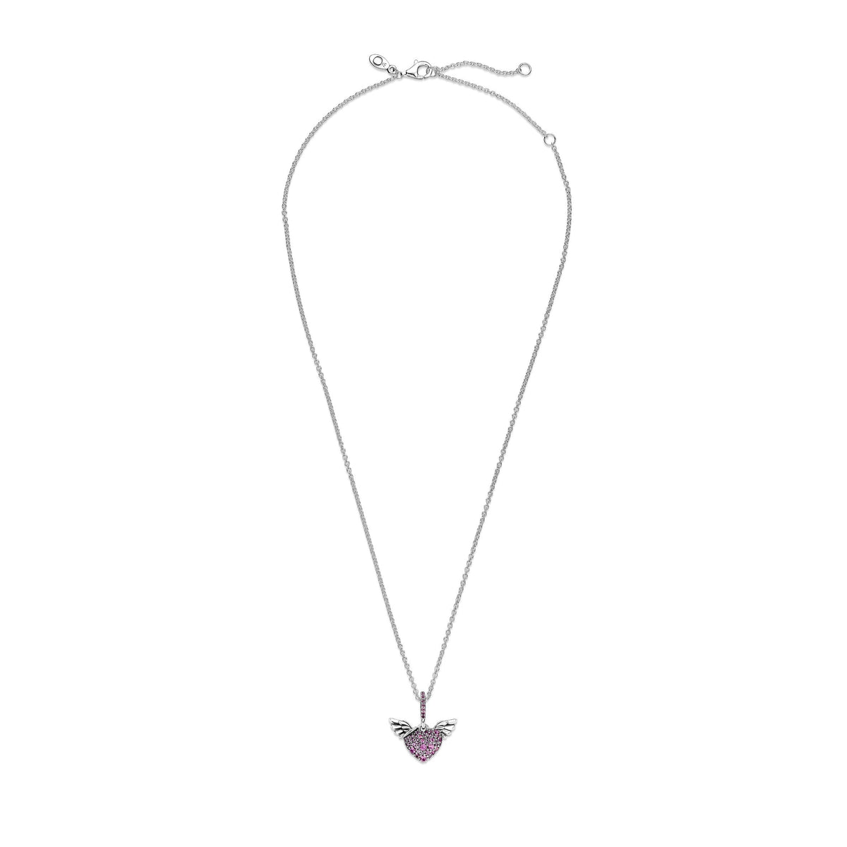Pandora Pavé Heart & Angel Wings Necklace