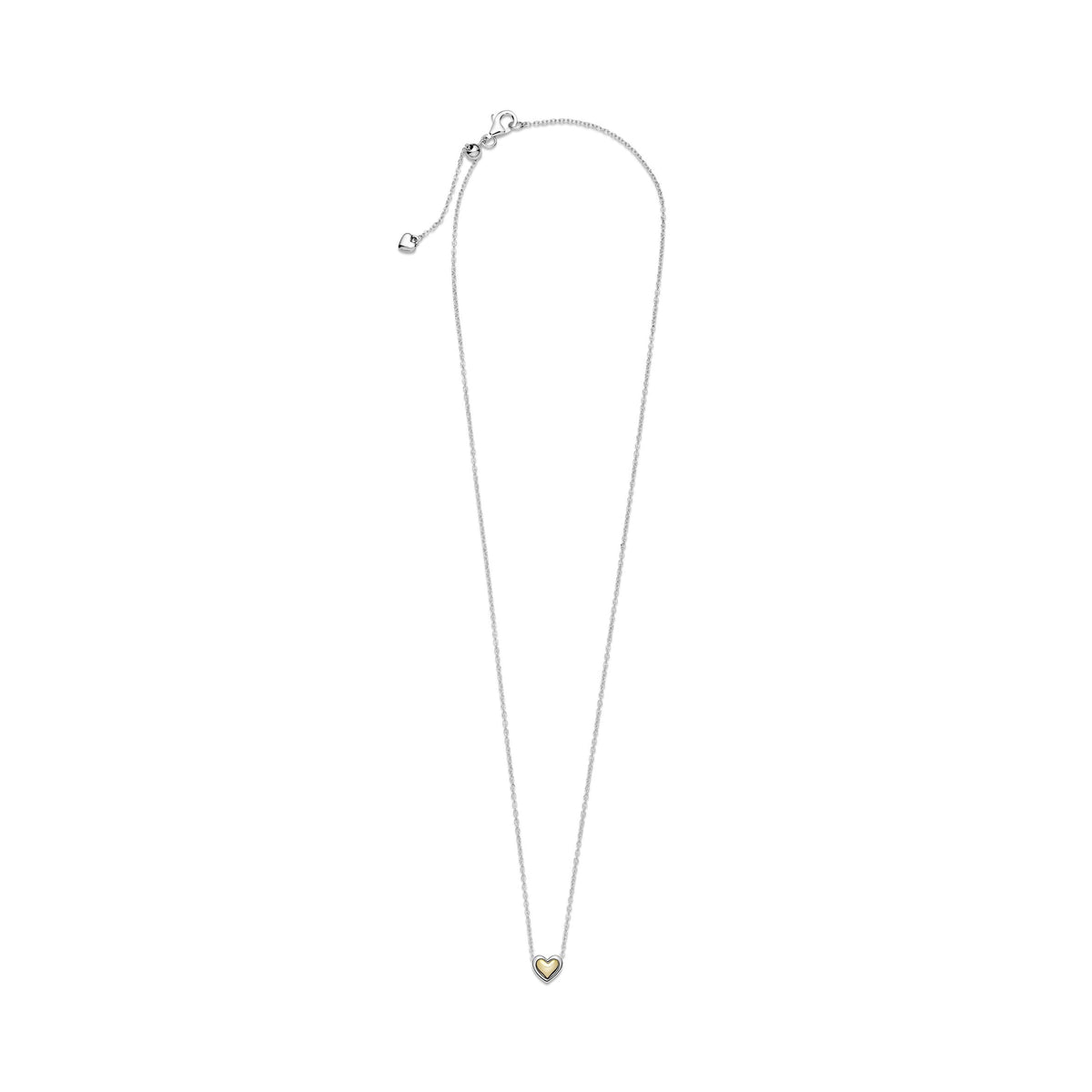 Pandora Domed Golden Heart Collier Necklace