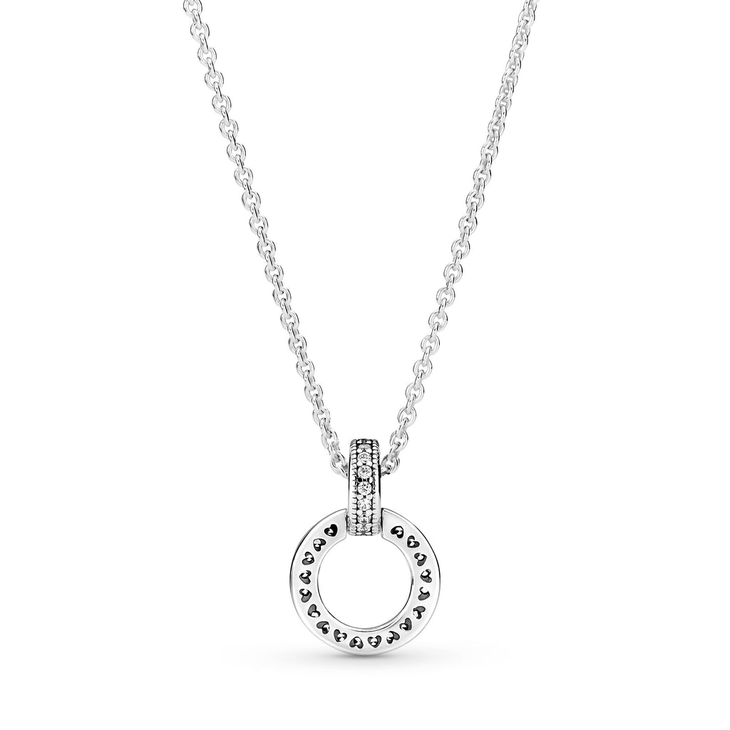 Pandora Necklace Featuring Double Circle Pendant &