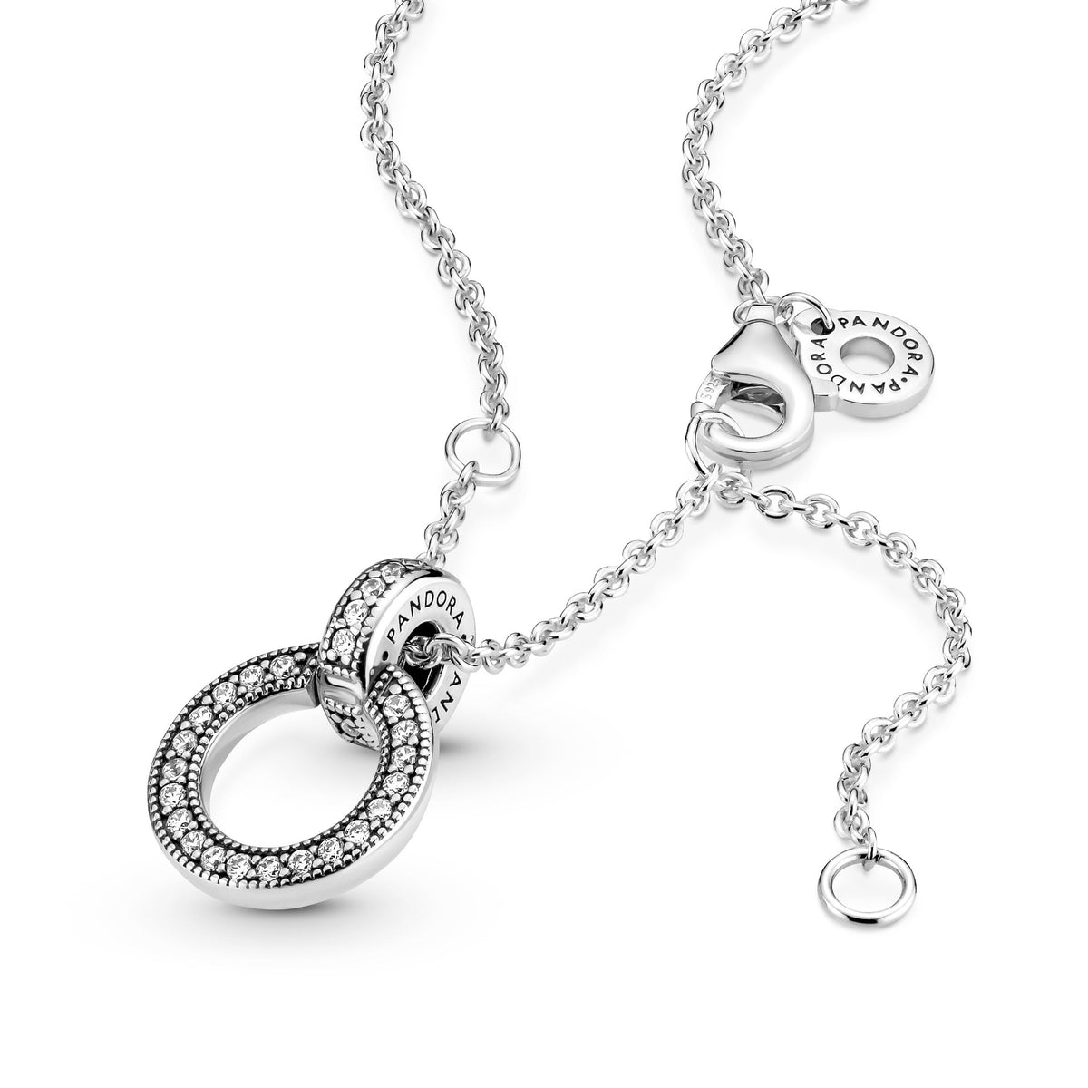Pandora Necklace Featuring Double Circle Pendant &
