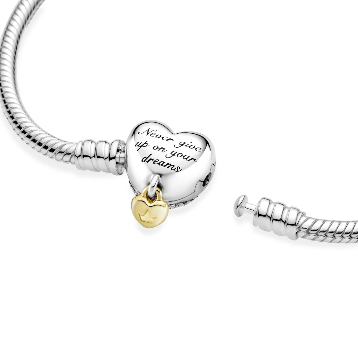 Pandora Disney Princess Moments Heart Snake Chain Bracelet