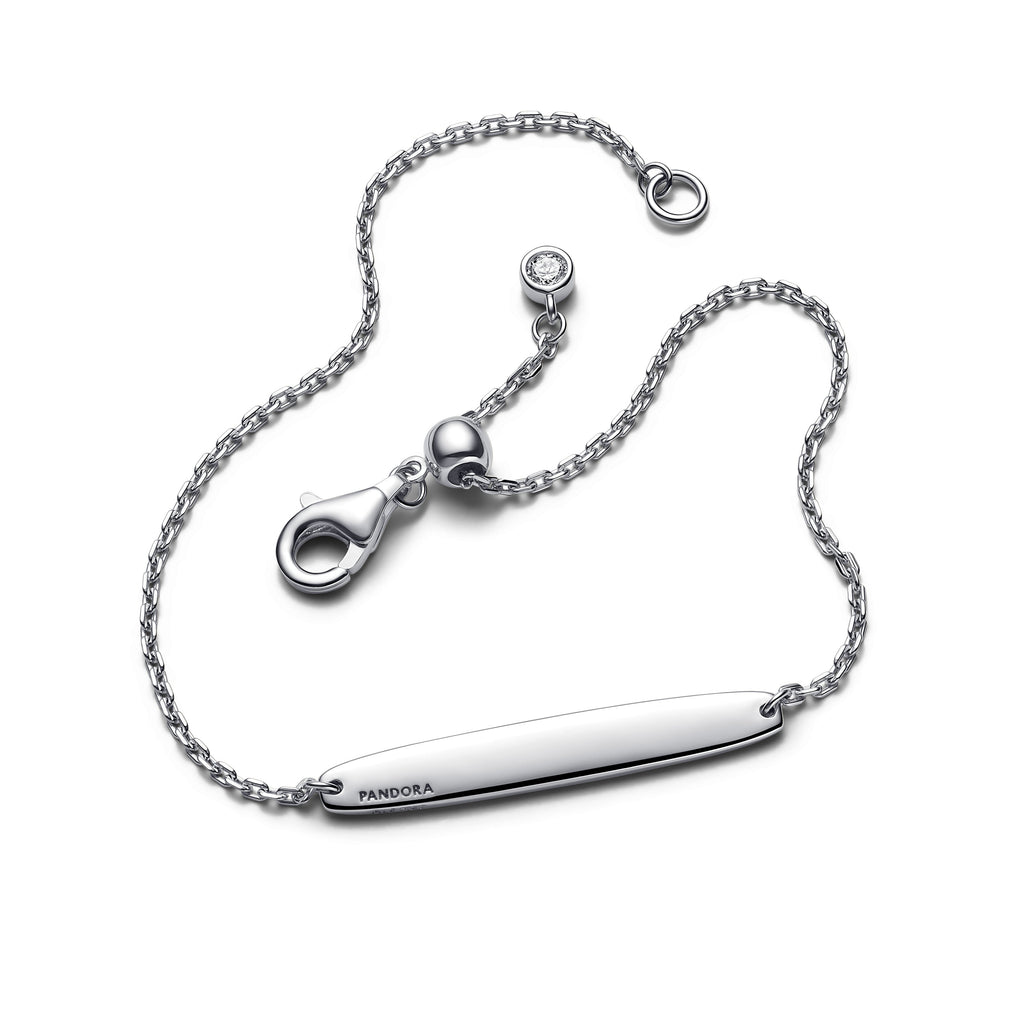 Pandora Bracelet Featuring Engravable Bar Chain