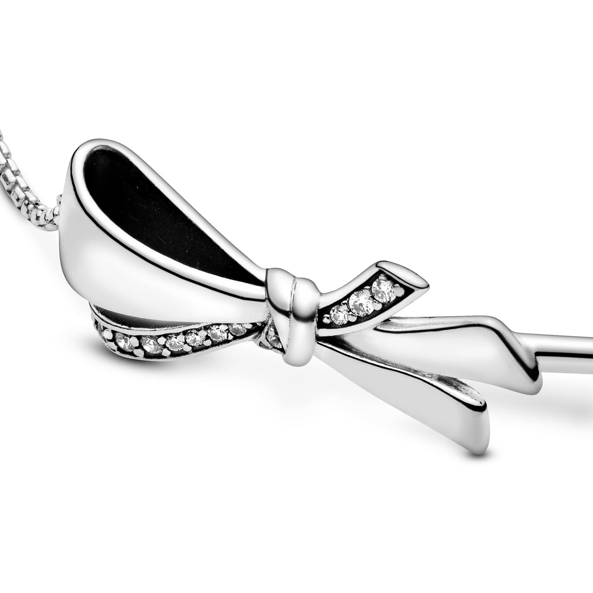 Pandora Bracelet Featuring Sparkling Bow Slider