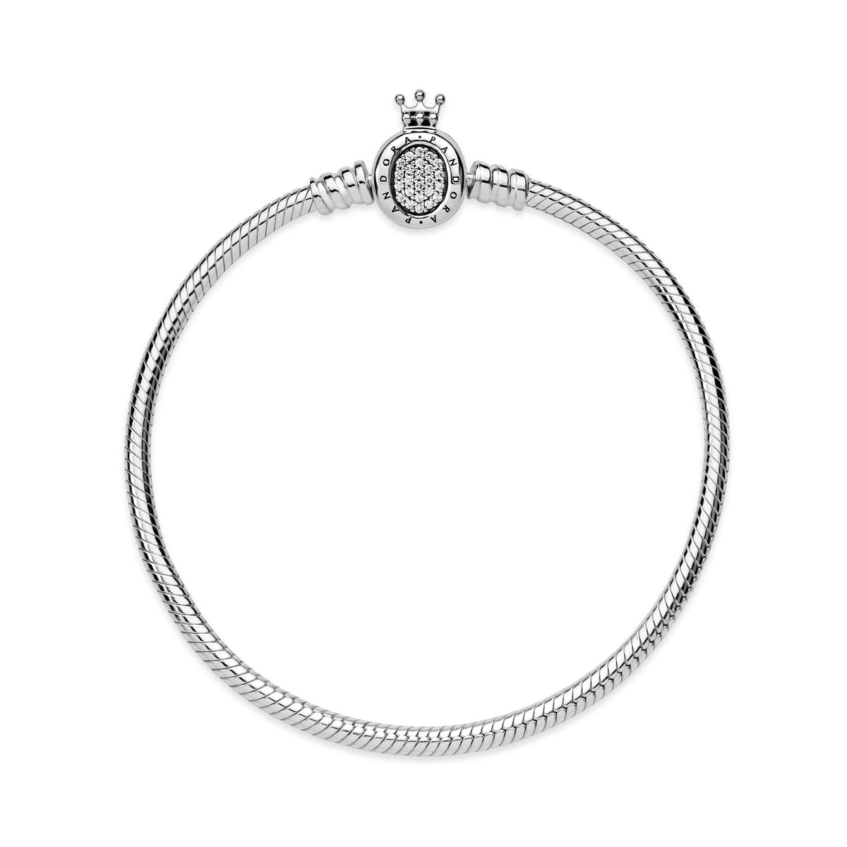 Pandora Bracelet Featuring Moments Crown O Clasp Snake Chain