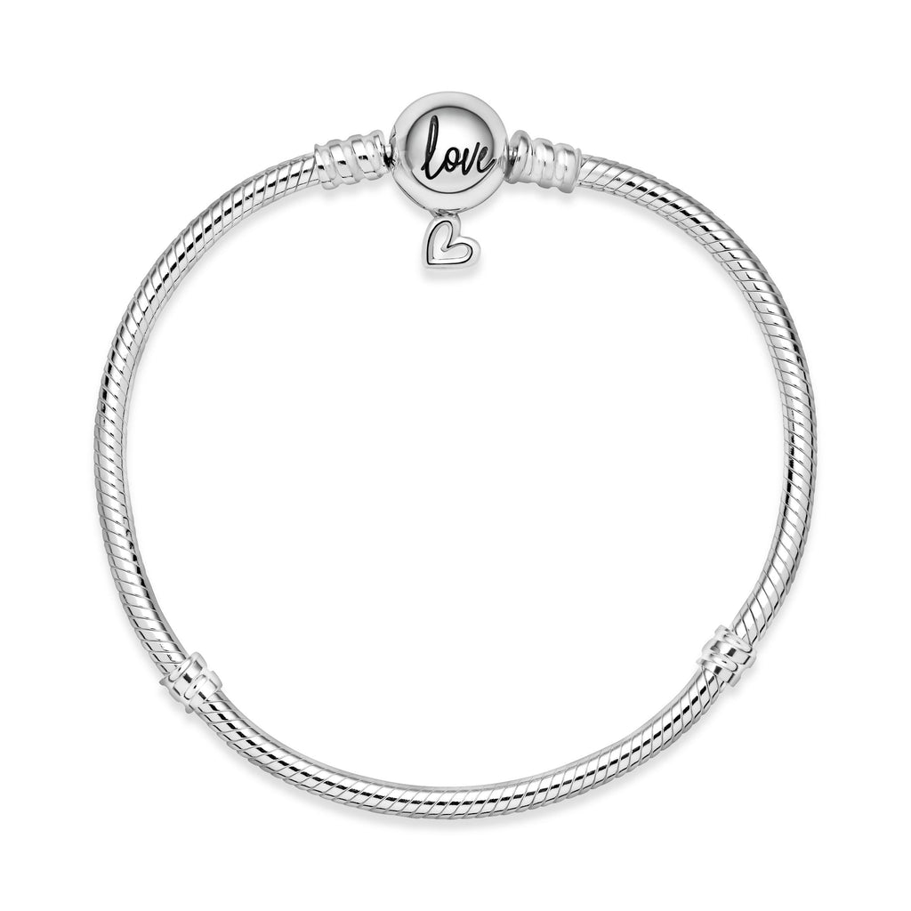 Pandora Bracelet Featuring Moments Freehand Heart Clasp Snake Chain