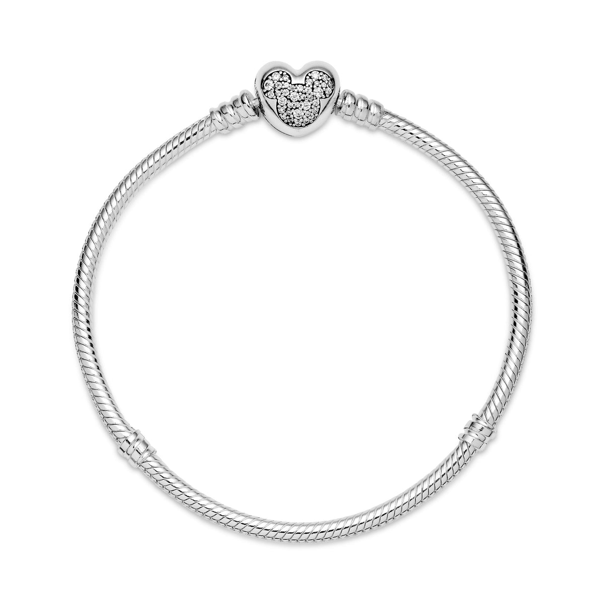 Pandora Disney Moments Mickey Mouse Heart Clasp Snake Chain Bracelet
