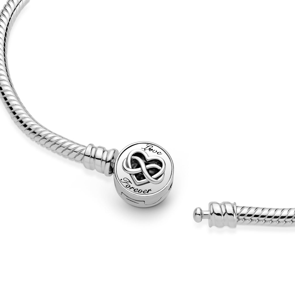 Pandora Moments Heart Infinity Clasp Snake Chain Bracelet