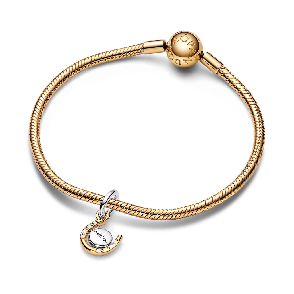 Pandora Two-tone Spinning Disc Horseshoe Dangle Charm