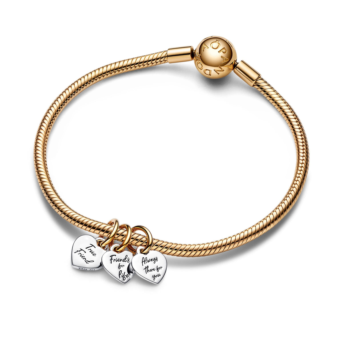 Pandora Two-tone Splittable Friendship Triple Dangle Charm