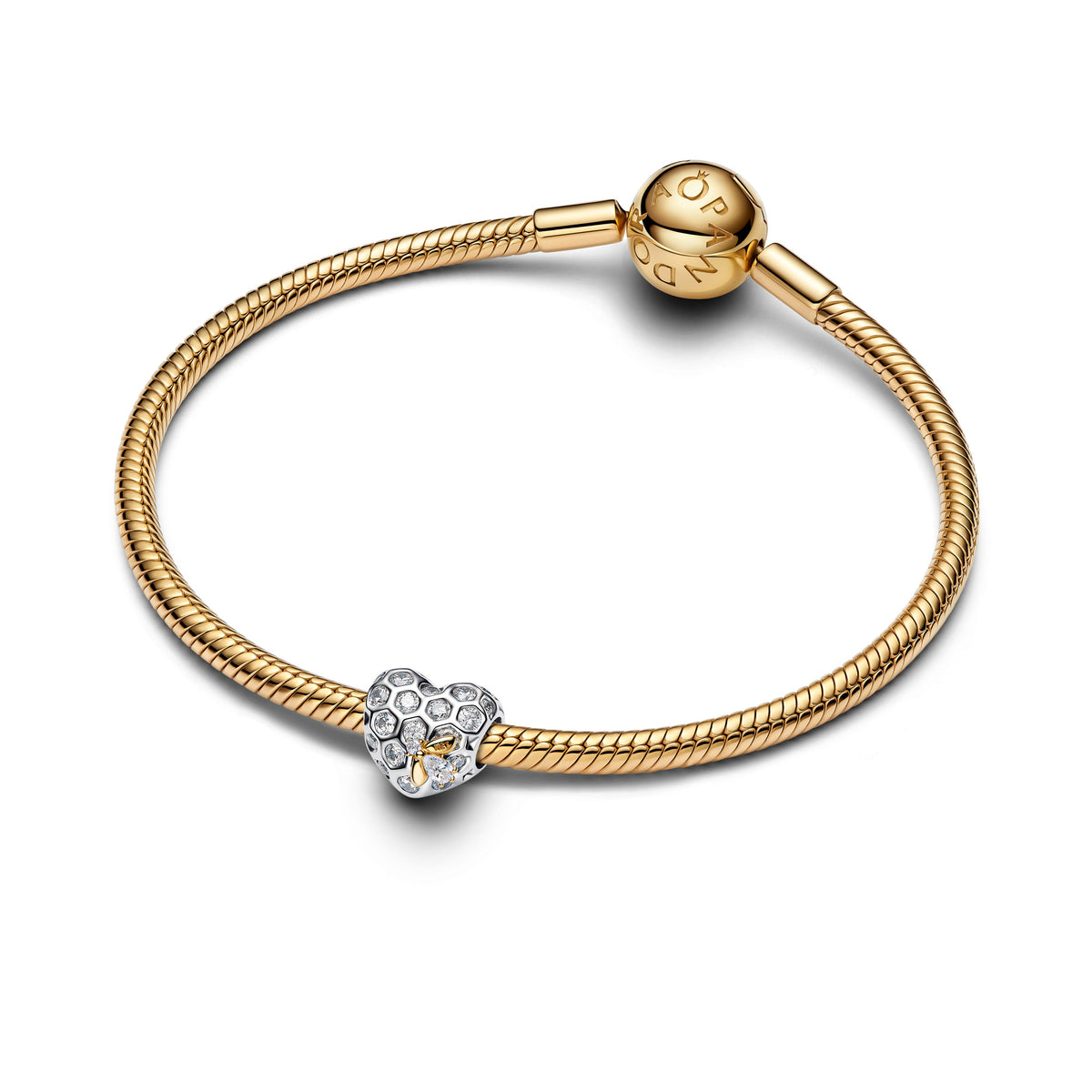 Pandora Charm Featuring Bridgerton Honeycomb & Bee Heart