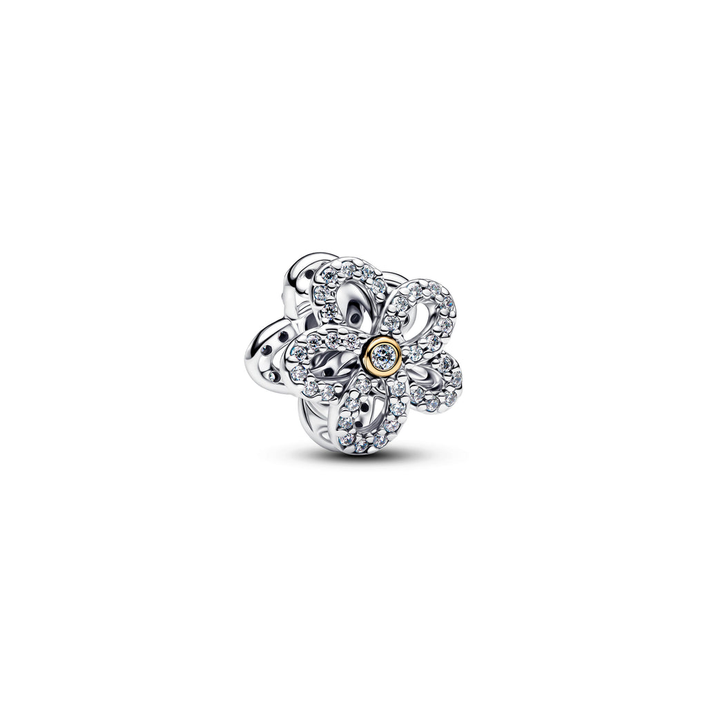 Pavé Flower Openwork Charm