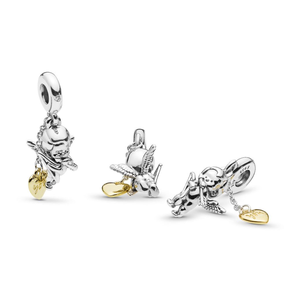 Pandora Cupid & You Heart Dangle Charm